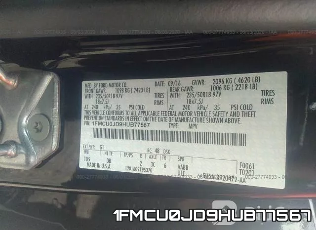 1FMCU0JD9HUB77567