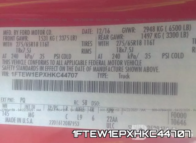 1FTEW1EPXHKC44707