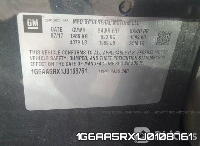 1G6AA5RX1J0108761