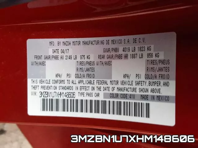 3MZBN1U7XHM148606