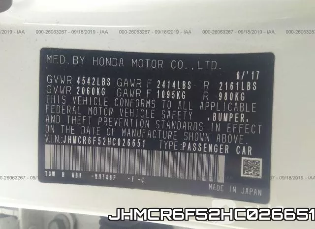 JHMCR6F52HC026651