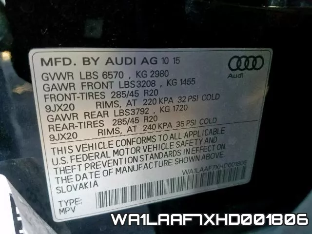 WA1LAAF7XHD001806