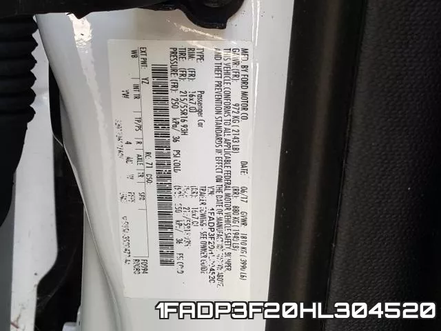 1FADP3F20HL304520
