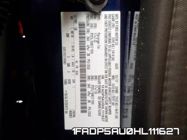 1FADP5AU0HL111627