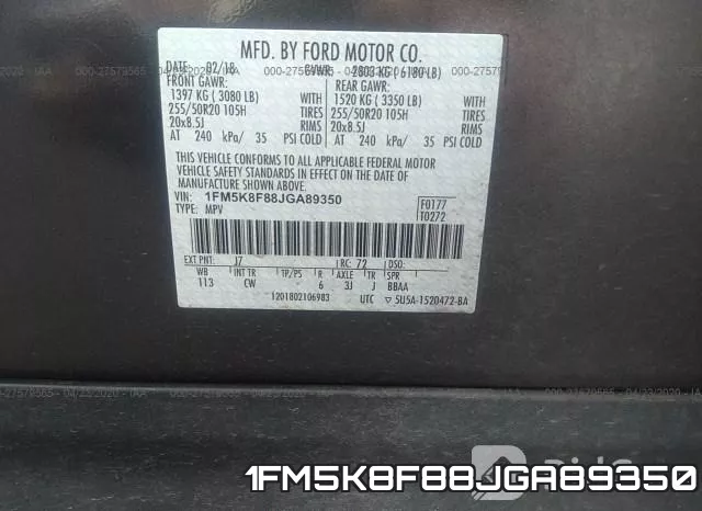 1FM5K8F88JGA89350