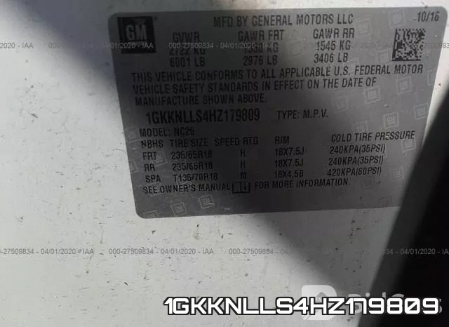 1GKKNLLS4HZ179809