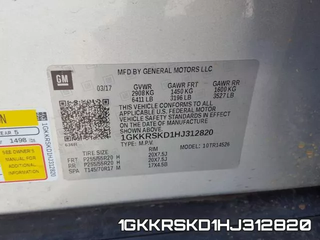 1GKKRSKD1HJ312820