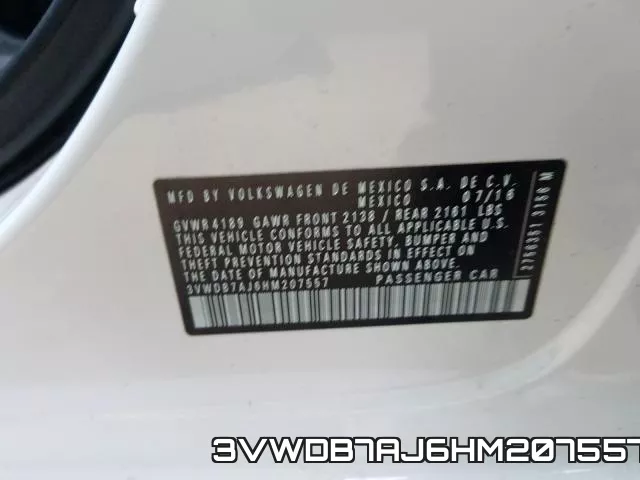 3VWDB7AJ6HM207557