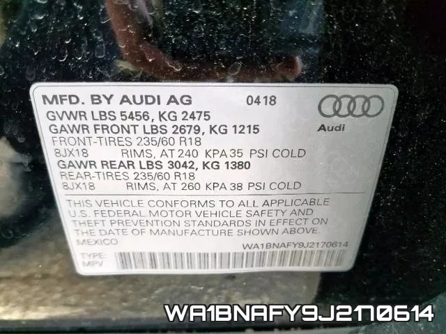 WA1BNAFY9J2170614
