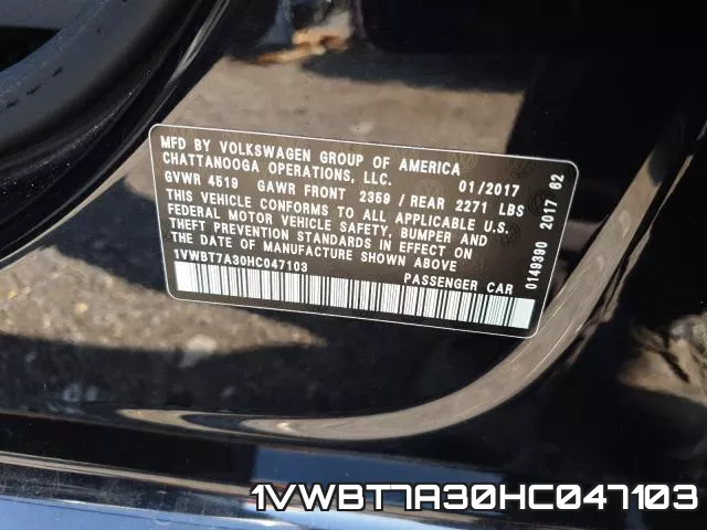 1VWBT7A30HC047103