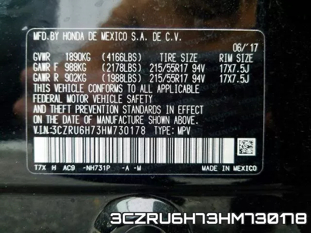 3CZRU6H73HM730178