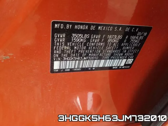 3HGGK5H63JM732010