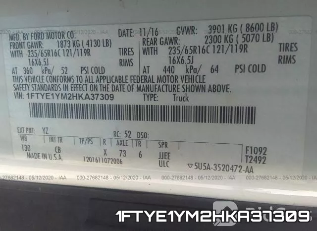 1FTYE1YM2HKA37309
