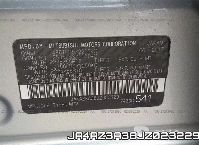 JA4AZ3A38JZ023229