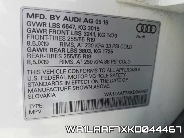 WA1LAAF7XKD044467