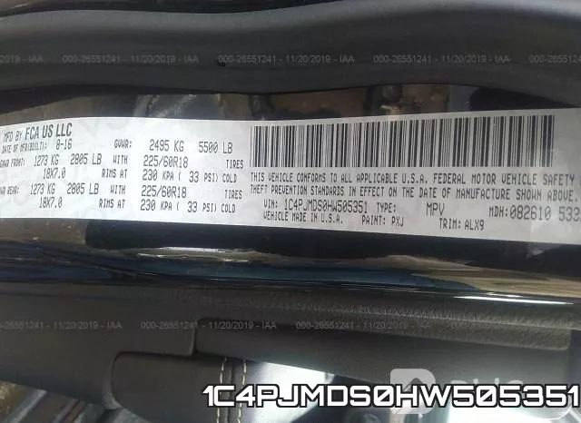 1C4PJMDS0HW505351