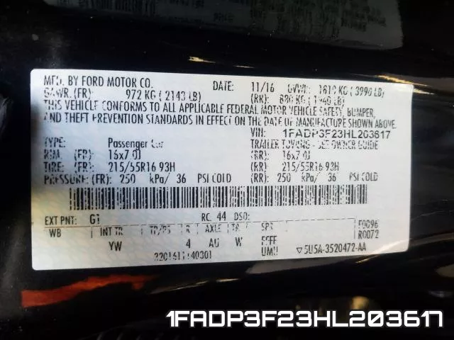 1FADP3F23HL203617