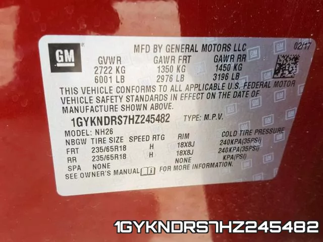 1GYKNDRS7HZ245482