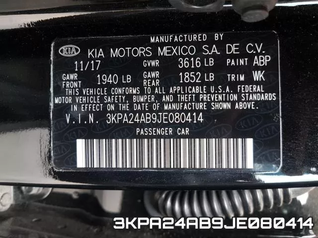 3KPA24AB9JE080414