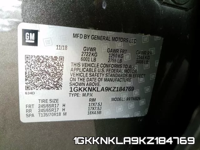 1GKKNKLA9KZ184769