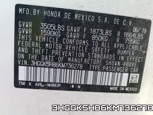 3HGGK5H86KM736278