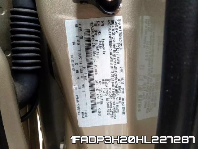 1FADP3H20HL227287