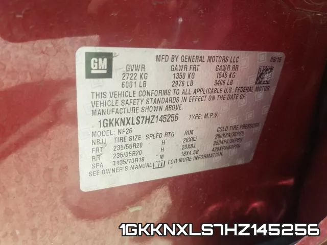 1GKKNXLS7HZ145256