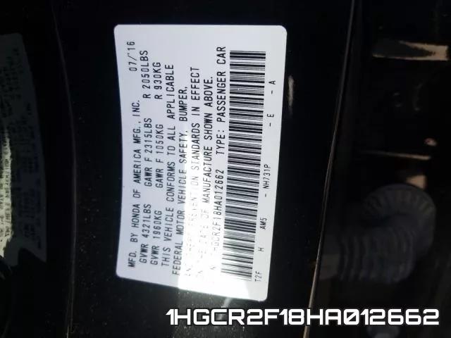1HGCR2F18HA012662