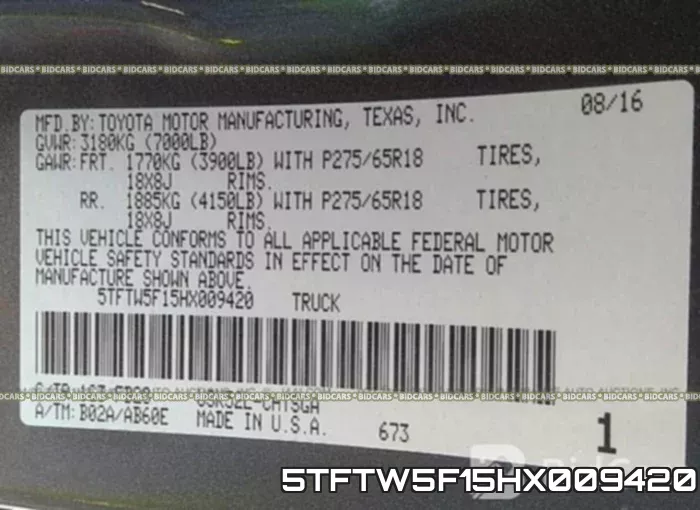 5TFTW5F15HX009420