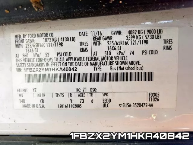 1FBZX2YM1HKA40842