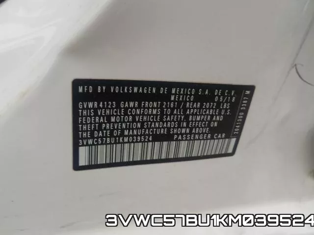 3VWC57BU1KM039524