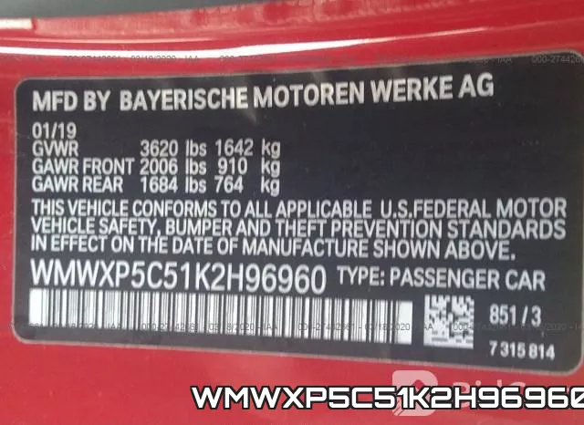 WMWXP5C51K2H96960