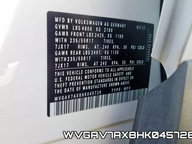WVGAV7AX8HK045726