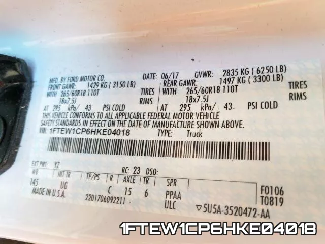 1FTEW1CP6HKE04018