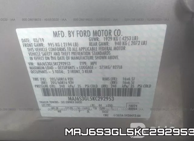 MAJ6S3GL5KC292953