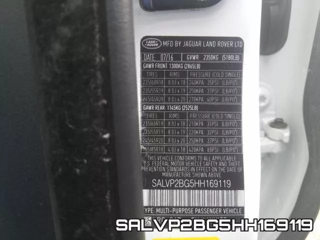 SALVP2BG5HH169119