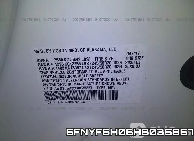 5FNYF6H06HB035857