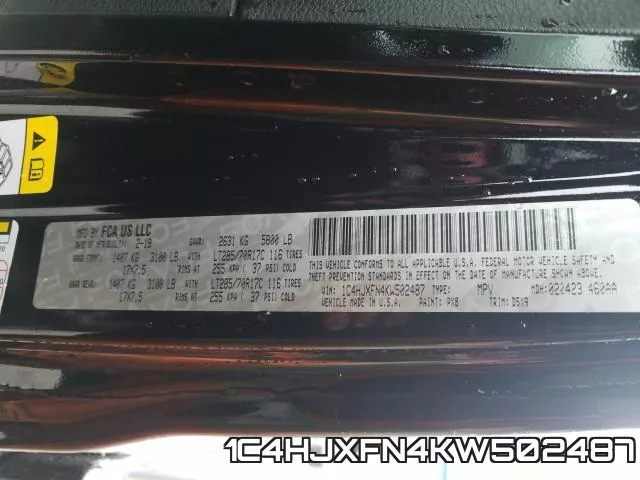 1C4HJXFN4KW502487