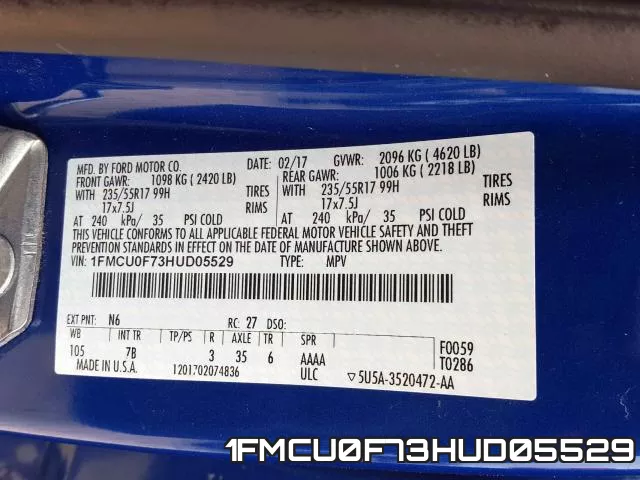 1FMCU0F73HUD05529