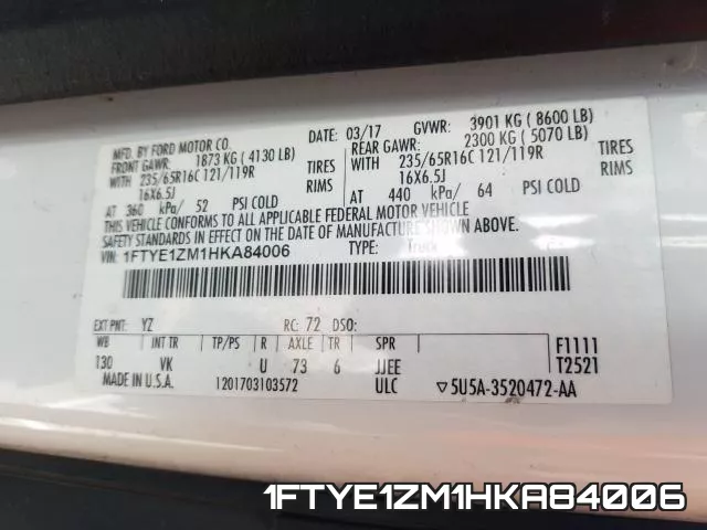1FTYE1ZM1HKA84006