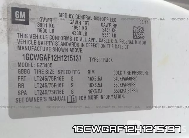 1GCWGAF12H1215137