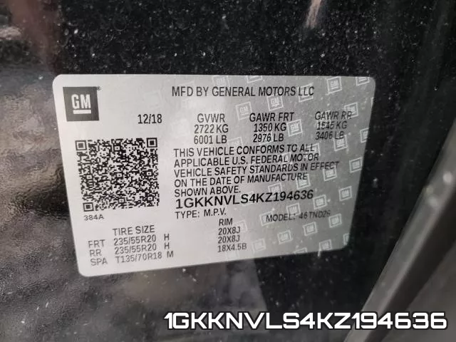 1GKKNVLS4KZ194636
