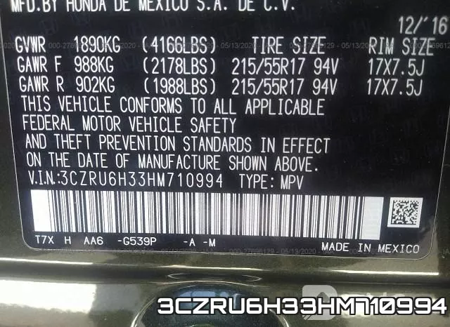 3CZRU6H33HM710994