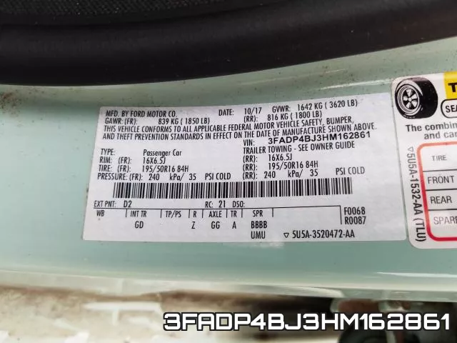 3FADP4BJ3HM162861