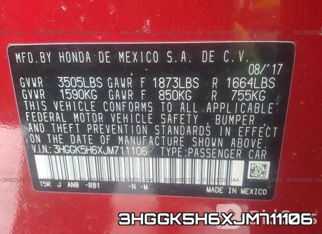 3HGGK5H6XJM711106