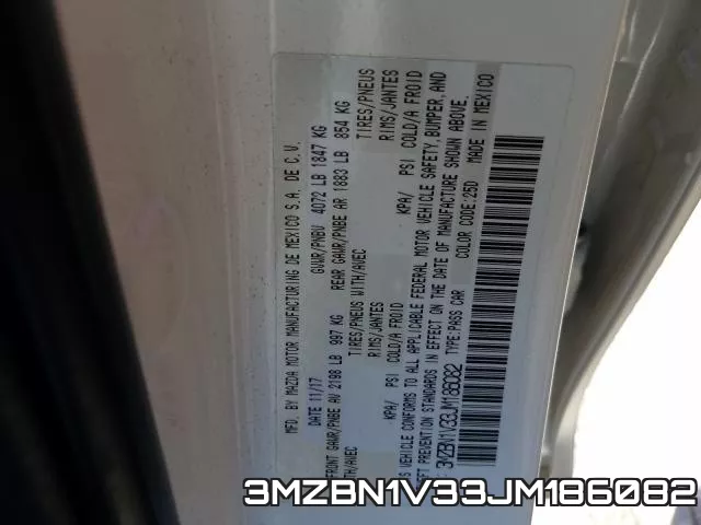 3MZBN1V33JM186082