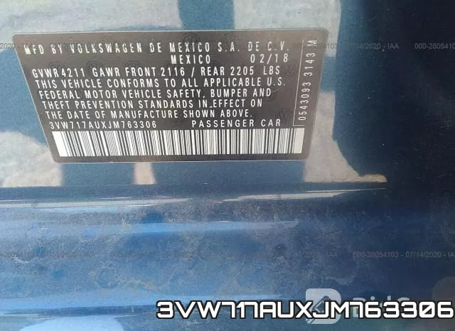 3VW717AUXJM763306