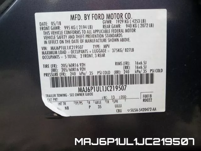 MAJ6P1UL1JC219507