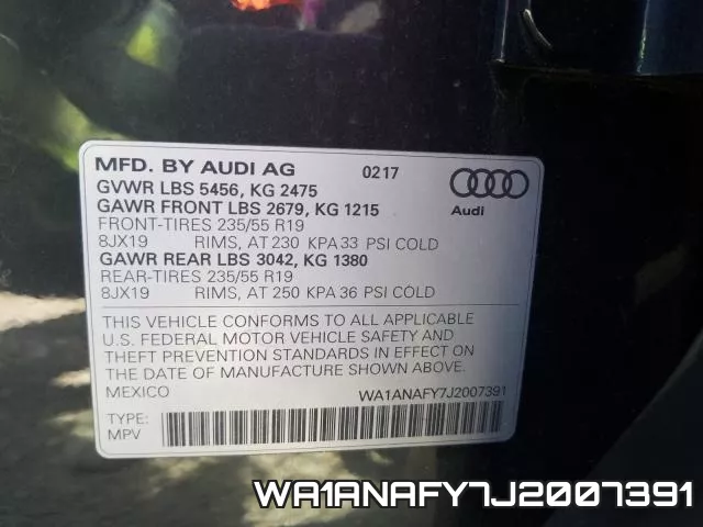 WA1ANAFY7J2007391