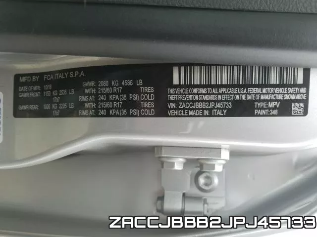 ZACCJBBB2JPJ45733